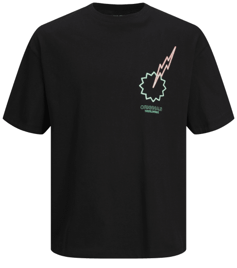 Jack & Jones JORVIVID T-Shirt Black - Μακό μπλουζάκια - Aνδρικά μπλουζεσ μεγάλα μεγέθη