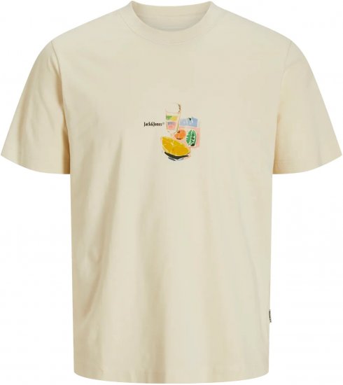 Jack & Jones Varenna Crew Neck T-Shirt Antique White - Μακό μπλουζάκια - Aνδρικά μπλουζεσ μεγάλα μεγέθη