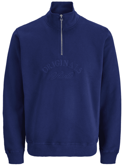 Jack & Jones Bleecker Branding High Neck Sweatshirt Ocean Cavern - φούτερ/Φούτερ με κουκούλα - φούτερ/Φούτερ με κουκούλα ανδρικά μεγάλα μεγέθη 
