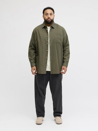Jack & Jones Tristan Overshirt χακί - Πουκάμισα - Aνδρικά πουκαμισα μεγαλα μεγάλα μεγέθη