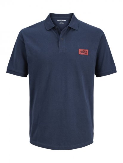 Jack & Jones Rush μπλούζα πόλο 2 τεμ μαύρο/μπλε μαρέν - Πόλο μπλουζάκια - Aνδρικά μπλουζακια πολο μεγάλα μεγέθη