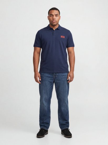 Jack & Jones Rush μπλούζα πόλο 2 τεμ μαύρο/μπλε μαρέν - Πόλο μπλουζάκια - Aνδρικά μπλουζακια πολο μεγάλα μεγέθη