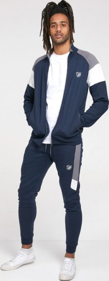 D555 JEFFREY Couture Zip Through Sweatshirt Navy - φούτερ/Φούτερ με κουκούλα - φούτερ/Φούτερ με κουκούλα ανδρικά μεγάλα μεγέθη 