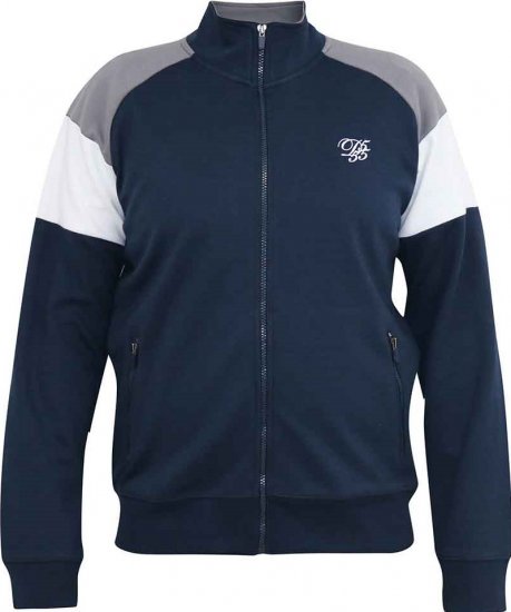 D555 JEFFREY Couture Zip Through Sweatshirt Navy - φούτερ/Φούτερ με κουκούλα - φούτερ/Φούτερ με κουκούλα ανδρικά μεγάλα μεγέθη 
