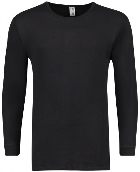 Adamo Royal Fine Ribbed Long sleeve Under-T-shirt Black - Εσώρουχα/Μαγιό - Aνδρικά Εσώρουχα μεγάλα μεγέθη