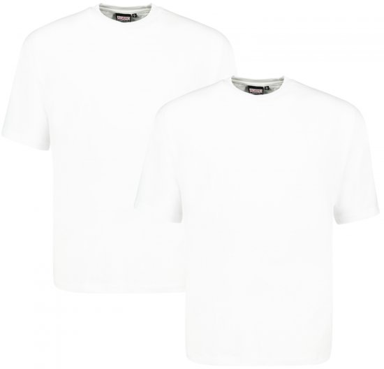 Adamo Marlon Comfort fit 2-pack T-shirt White - Μακό μπλουζάκια - Aνδρικά μπλουζεσ μεγάλα μεγέθη