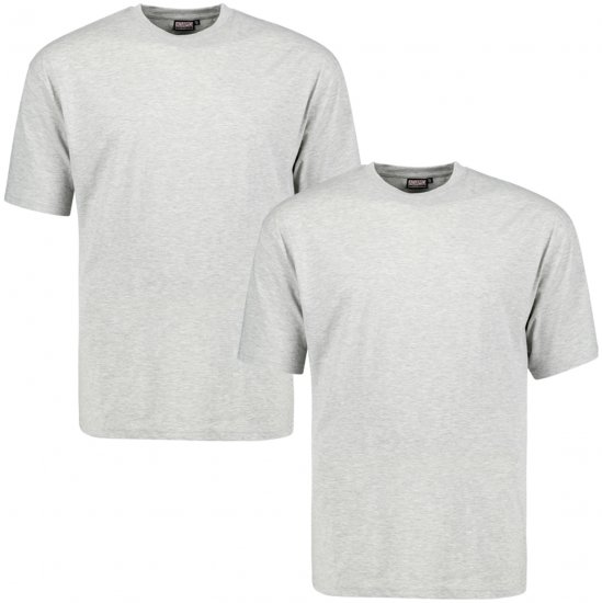 Adamo Marlon Comfort fit 2-pack T-shirt Grey - Μακό μπλουζάκια - Aνδρικά μπλουζεσ μεγάλα μεγέθη