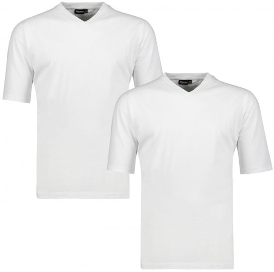 Adamo Maverick Comfort fit 2-pack V-neck T-shirt White - Μακό μπλουζάκια - Aνδρικά μπλουζεσ μεγάλα μεγέθη