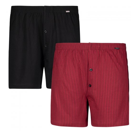 Adamo David Boxershorts 2-pack Burgundy/Black - Εσώρουχα/Μαγιό - Aνδρικά Εσώρουχα μεγάλα μεγέθη