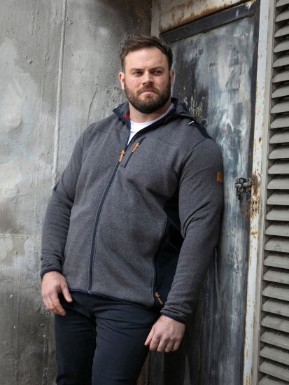 D555 Conrad Detachable Hood Bonded Fleece Zip Through Hoody TALL Μπλε μαρέν - TALL Φούτερ - TALL Φούτερ & Hoodies για Ψηλούς