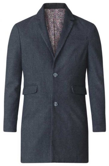 D555 Terry Checked Overcoat Charcoal - Μπουφάν - Aνδρικά μπουφαν μεγάλα μεγέθη
