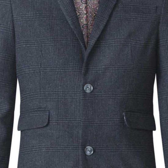 D555 Terry Checked Overcoat Charcoal - Μπουφάν - Aνδρικά μπουφαν μεγάλα μεγέθη