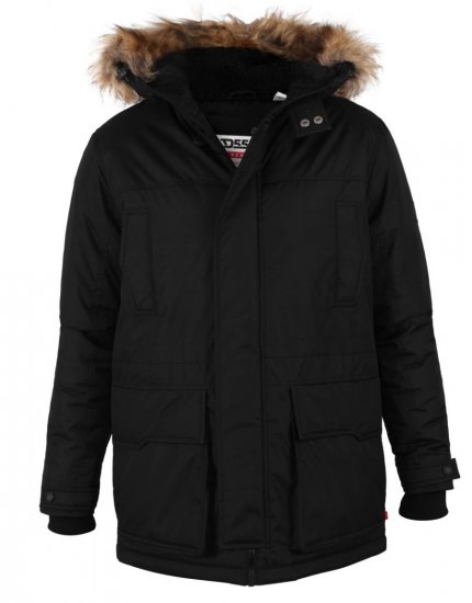 D555 Lovett Parka Black - Μπουφάν - Aνδρικά μπουφαν μεγάλα μεγέθη