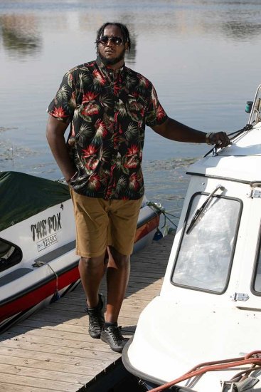 D555 LENNOX Hawaiian AO Print Shirt Black - Πουκάμισα - Aνδρικά πουκαμισα μεγαλα μεγάλα μεγέθη