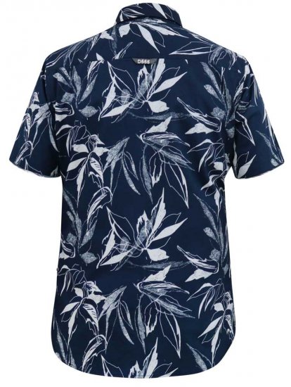 D555 FINLEY Hawaiian AO Print Shirt Navy - Πουκάμισα - Aνδρικά πουκαμισα μεγαλα μεγάλα μεγέθη