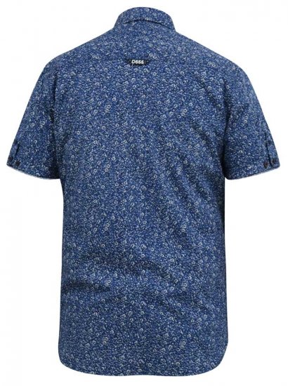 D555 KYLE S/S Micro AO Print Shirt Blue - Πουκάμισα - Aνδρικά πουκαμισα μεγαλα μεγάλα μεγέθη