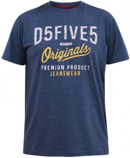 D555 ALFRED 2-Pack Brand Carrier Printed Crew Neck T-Shirts - Μακό μπλουζάκια - Aνδρικά μπλουζεσ μεγάλα μεγέθη
