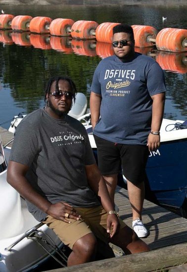 D555 ALFRED 2-Pack Brand Carrier Printed Crew Neck T-Shirts - Μακό μπλουζάκια - Aνδρικά μπλουζεσ μεγάλα μεγέθη