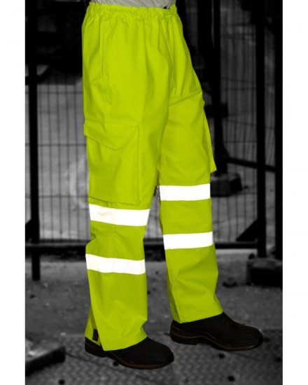Leo Instow Breathable Executive Cargo Rain pants Hi-Vis Yellow - Ρούχα εργασίας - Aνδρικά ρούχα εργασίας μεγάλα μεγέθη