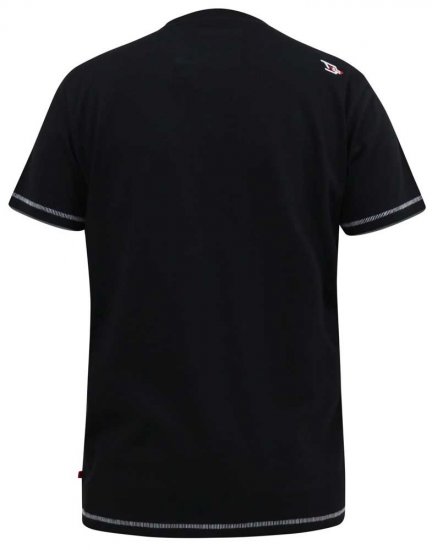 D555 BENNY LA Camo Printed Crew Neck T-Shirt Black - Μακό μπλουζάκια - Aνδρικά μπλουζεσ μεγάλα μεγέθη