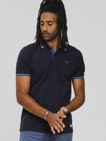 D555 SALFORD 1 Pique Polo Navy - Πόλο μπλουζάκια - Aνδρικά μπλουζακια πολο μεγάλα μεγέθη