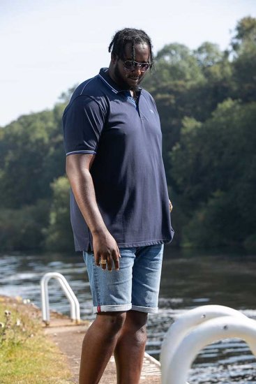 D555 SALFORD 1 Pique Polo Navy - Πόλο μπλουζάκια - Aνδρικά μπλουζακια πολο μεγάλα μεγέθη