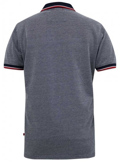 D555 KEMSTON Birds Eye Pique Polo Navy/White - Πόλο μπλουζάκια - Aνδρικά μπλουζακια πολο μεγάλα μεγέθη