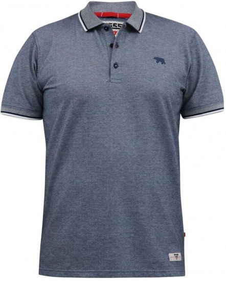 D555 GIBRALTAR Pique Polo Blue - Πόλο μπλουζάκια - Aνδρικά μπλουζακια πολο μεγάλα μεγέθη
