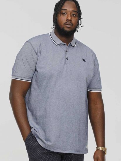 D555 GIBRALTAR Pique Polo Blue - Πόλο μπλουζάκια - Aνδρικά μπλουζακια πολο μεγάλα μεγέθη