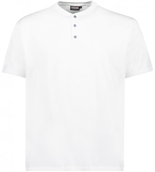 Adamo Silas Regular fit Serafino T-shirt White - Μακό μπλουζάκια - Aνδρικά μπλουζεσ μεγάλα μεγέθη