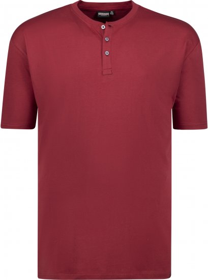 Adamo Silas Regular fit Serafino T-shirt Burgundy - Μακό μπλουζάκια - Aνδρικά μπλουζεσ μεγάλα μεγέθη