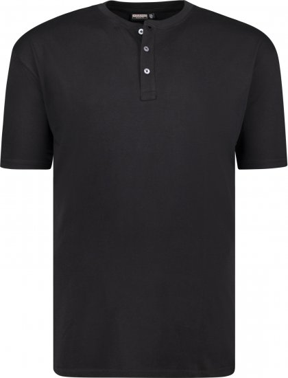 Adamo Silas Regular fit Serafino T-shirt Black - Μακό μπλουζάκια - Aνδρικά μπλουζεσ μεγάλα μεγέθη