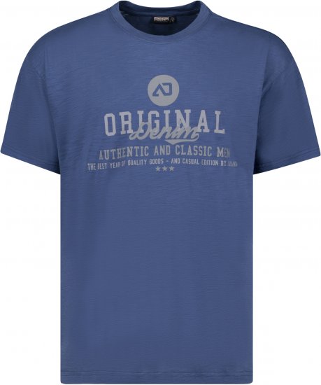 Adamo Sandro Regular fit Slub effect T-shirt Indigo Blue - Μακό μπλουζάκια - Aνδρικά μπλουζεσ μεγάλα μεγέθη