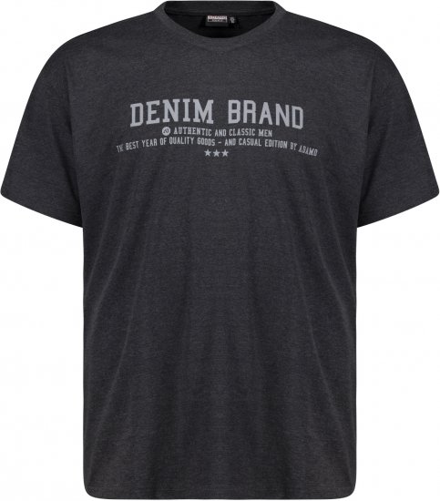 Adamo Simon Regular fit Printed T-shirt Charcoal - Μακό μπλουζάκια - Aνδρικά μπλουζεσ μεγάλα μεγέθη