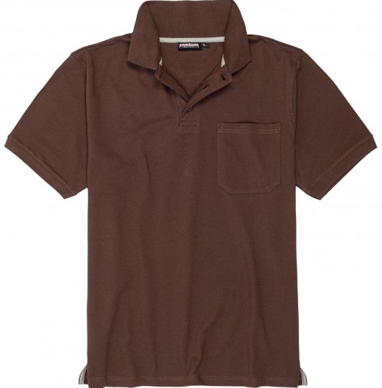 Adamo Klaas Regular fit Polo Shirt with Pocket Braun - Πόλο μπλουζάκια - Aνδρικά μπλουζακια πολο μεγάλα μεγέθη