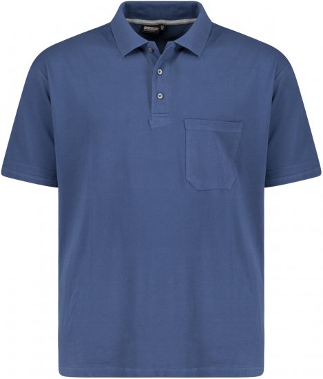 Adamo Klaas Regular fit Polo Shirt with Pocket Denim Blue - Πόλο μπλουζάκια - Aνδρικά μπλουζακια πολο μεγάλα μεγέθη