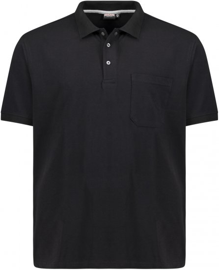 Adamo Klaas Regular fit Polo Shirt with Pocket Black - Πόλο μπλουζάκια - Aνδρικά μπλουζακια πολο μεγάλα μεγέθη