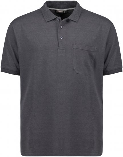 Adamo Klaas Regular fit Polo Shirt with Pocket Charcoal - Πόλο μπλουζάκια - Aνδρικά μπλουζακια πολο μεγάλα μεγέθη