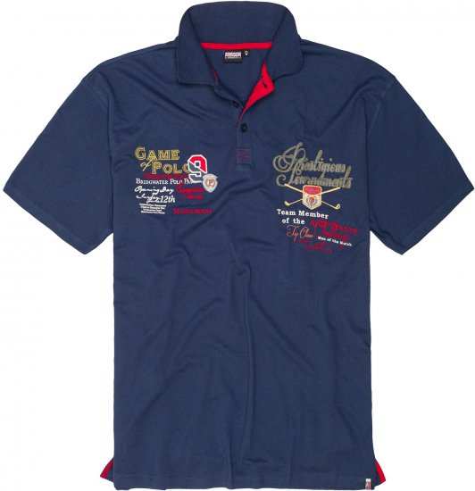 Adamo DURBAN Regular fit Polo Shirt Navy - Πόλο μπλουζάκια - Aνδρικά μπλουζακια πολο μεγάλα μεγέθη