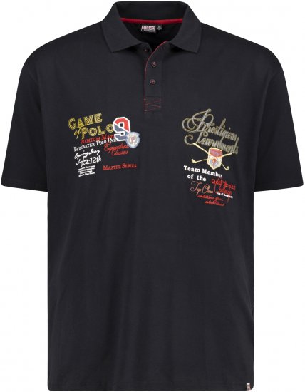 Adamo DURBAN Regular fit Polo Shirt Black - Πόλο μπλουζάκια - Aνδρικά μπλουζακια πολο μεγάλα μεγέθη