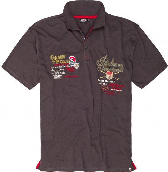 Adamo DURBAN Regular fit Polo Shirt Charocal - Πόλο μπλουζάκια - Aνδρικά μπλουζακια πολο μεγάλα μεγέθη