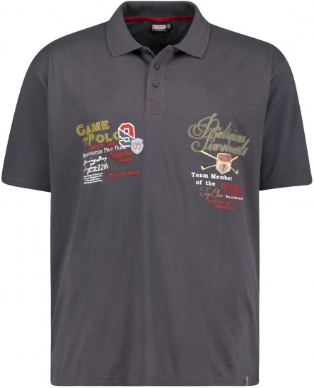 Adamo DURBAN Regular fit Polo Shirt Charocal - Πόλο μπλουζάκια - Aνδρικά μπλουζακια πολο μεγάλα μεγέθη