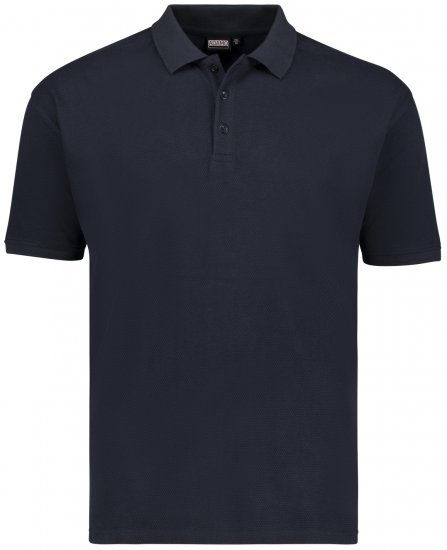 Adamo Stephan Waffelpique Poloshirt Navy - Πόλο μπλουζάκια - Aνδρικά μπλουζακια πολο μεγάλα μεγέθη