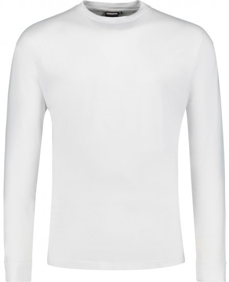 Adamo Floyd Comfort fit Long sleeve T-shirt White - Μακό μπλουζάκια - Aνδρικά μπλουζεσ μεγάλα μεγέθη
