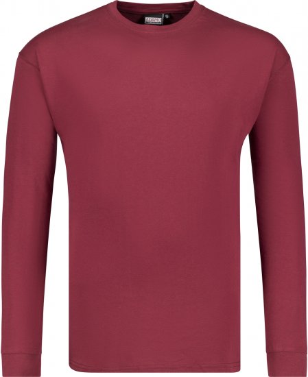 Adamo Floyd Comfort fit Long sleeve T-shirt Burgundy - Μακό μπλουζάκια - Aνδρικά μπλουζεσ μεγάλα μεγέθη