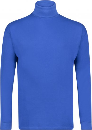 Adamo Fabio Comfort fit Turtleneck Long sleeve T-shirt Royal blue - Μακό μπλουζάκια - Aνδρικά μπλουζεσ μεγάλα μεγέθη