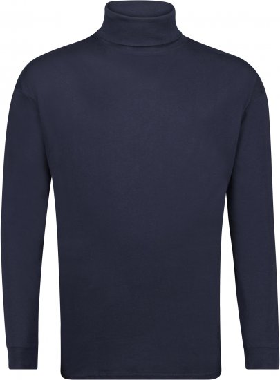 Adamo Fabio Comfort fit Turtleneck Long sleeve T-shirt Navy - Μακό μπλουζάκια - Aνδρικά μπλουζεσ μεγάλα μεγέθη