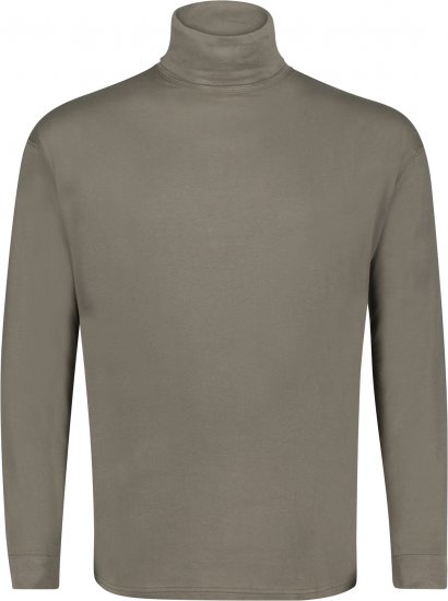 Adamo Fabio Comfort fit Turtleneck Long sleeve T-shirt Khaki - Μακό μπλουζάκια - Aνδρικά μπλουζεσ μεγάλα μεγέθη