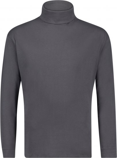 Adamo Fabio Comfort fit Turtleneck Long sleeve T-shirt Charcoal - Μακό μπλουζάκια - Aνδρικά μπλουζεσ μεγάλα μεγέθη