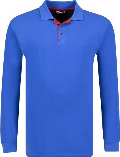 Adamo Peter Comfort fit Long sleeve Polo Blue - Πόλο μπλουζάκια - Aνδρικά μπλουζακια πολο μεγάλα μεγέθη